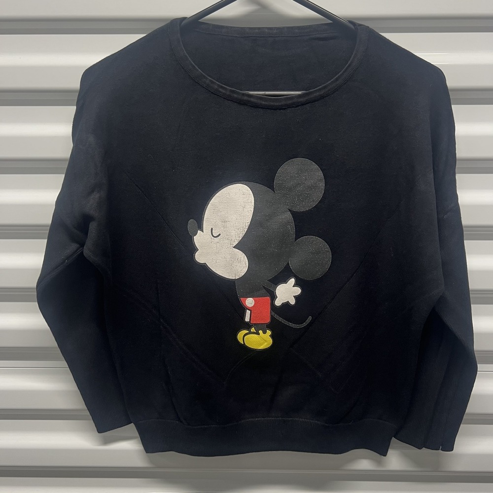 Mickey‎ Mouse Notorious BIG Rap Lyrics Sweatshirt Size M Black Crewneck Graphic